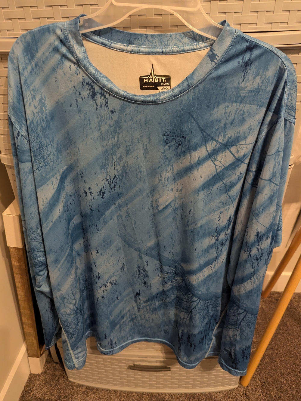Blue Long-Sleeve Performance Top